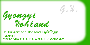 gyongyi wohland business card